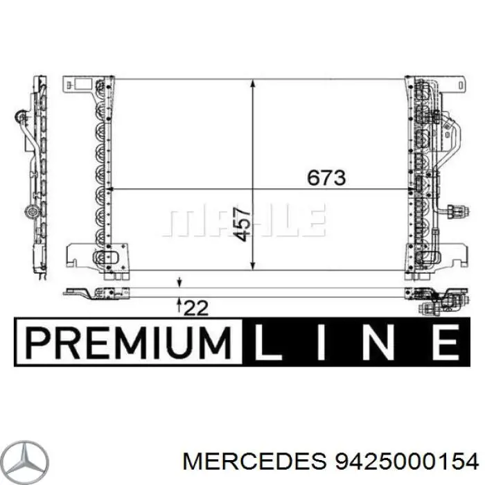 9425000154 Mercedes condensador aire acondicionado