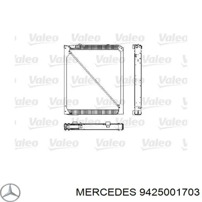 9425001703 Mercedes radiador refrigeración del motor