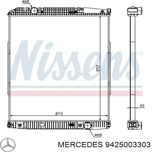 9425003303 Mercedes Refrigeración del motor