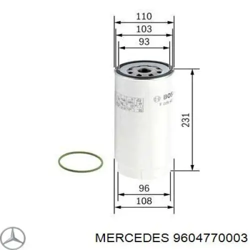9604770003 Mercedes filtro de combustible