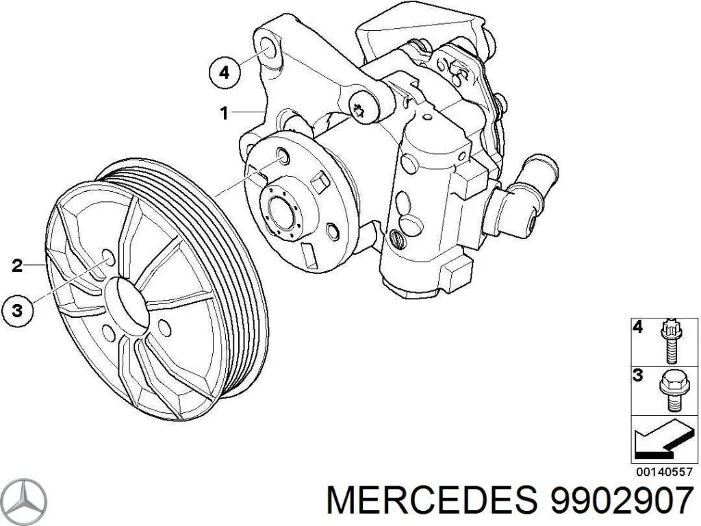 9902907 Mercedes tornillo, soporte inyector