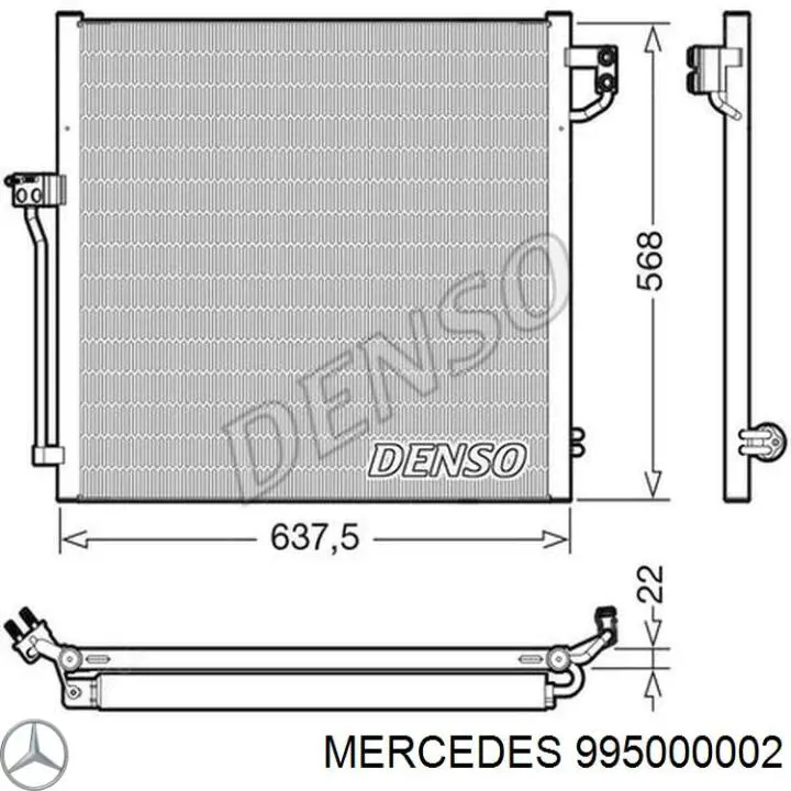 995000002 Mercedes condensador aire acondicionado