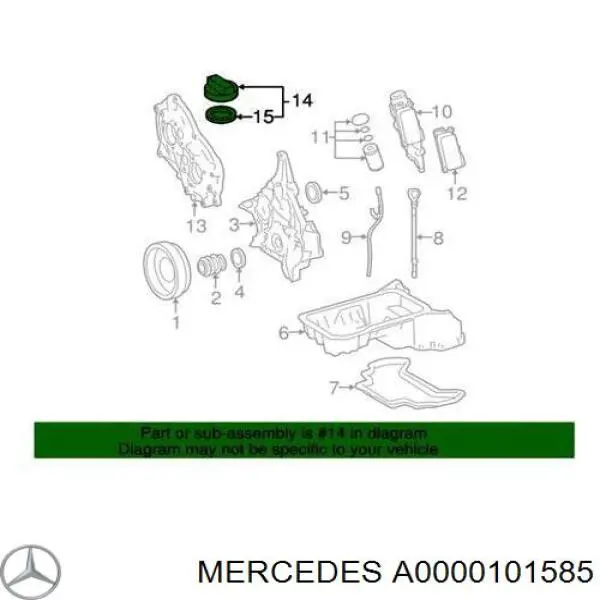 A0000101585 Mercedes tapa de tubo de llenado de aceite