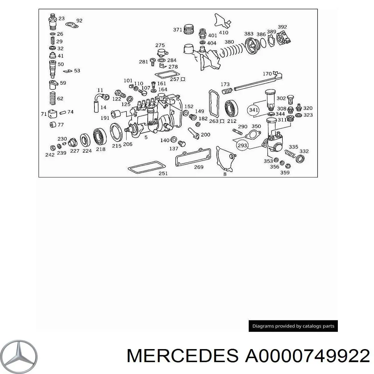 A0000749922 Mercedes pieza de bombeo, elemento de bomba