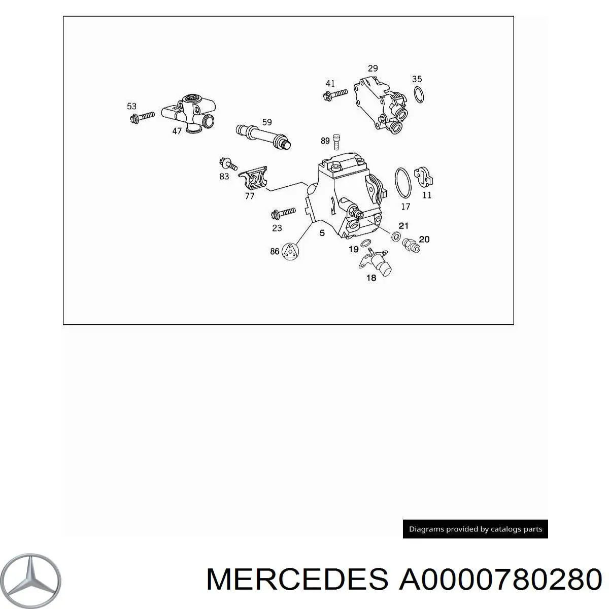 A0000780280 Mercedes junta, bomba de alta presión