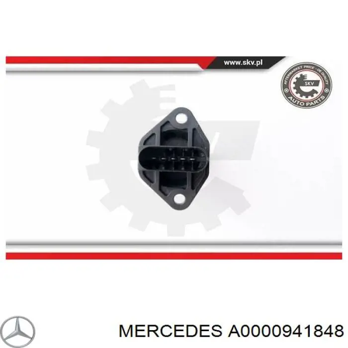 0000941848 Mercedes sensor de flujo de aire/medidor de flujo (flujo de aire masibo)