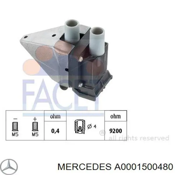 Bobina de chispa Mercedes A0001500480 precio, desde 41,23 EUR