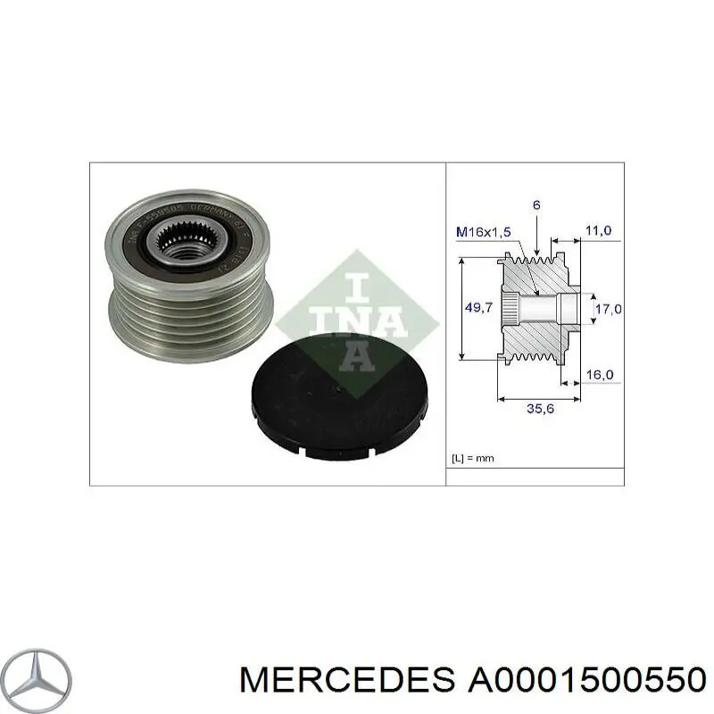 Alternador del motor Mercedes A0001500550 precio, desde 272,98 EUR