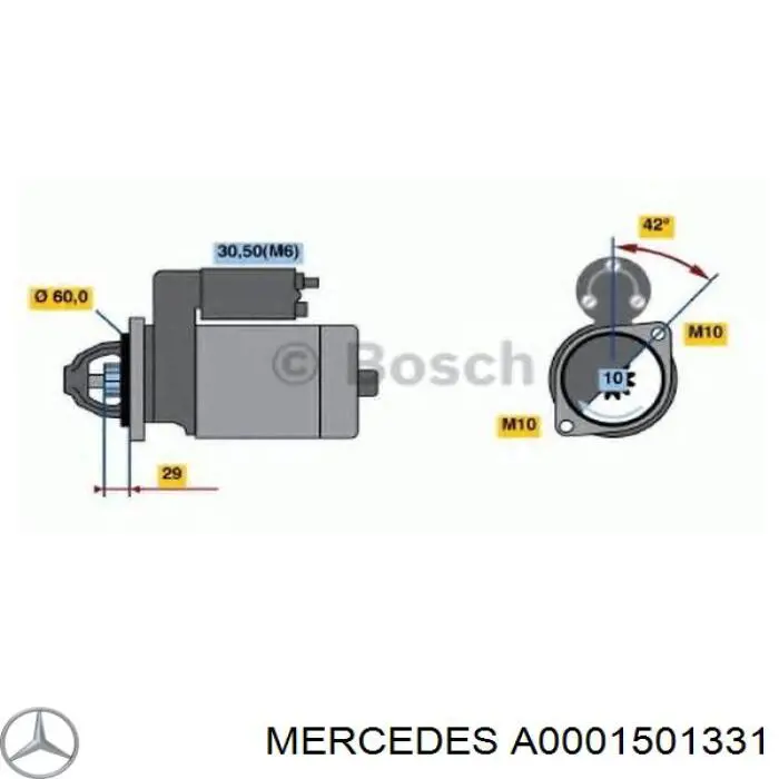 A0001501331 Mercedes bendix, motor de arranque