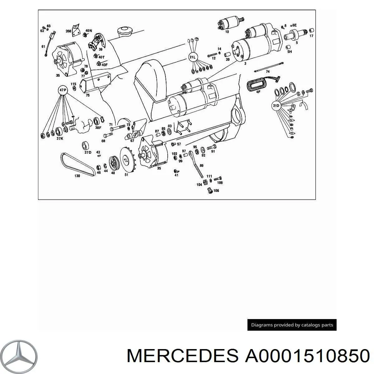 A0001510850 Mercedes casquillo de arrancador