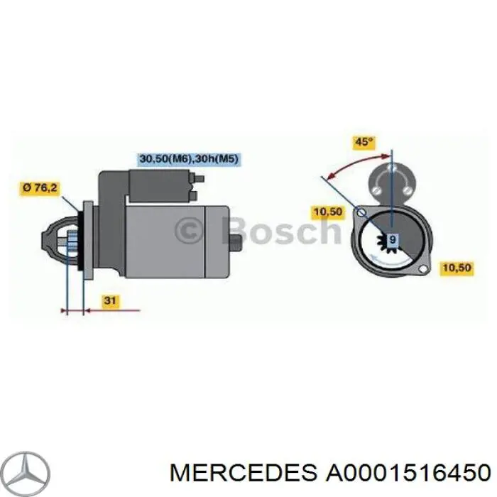 Casquillo de arrancador para Audi 200 (44, 44Q)