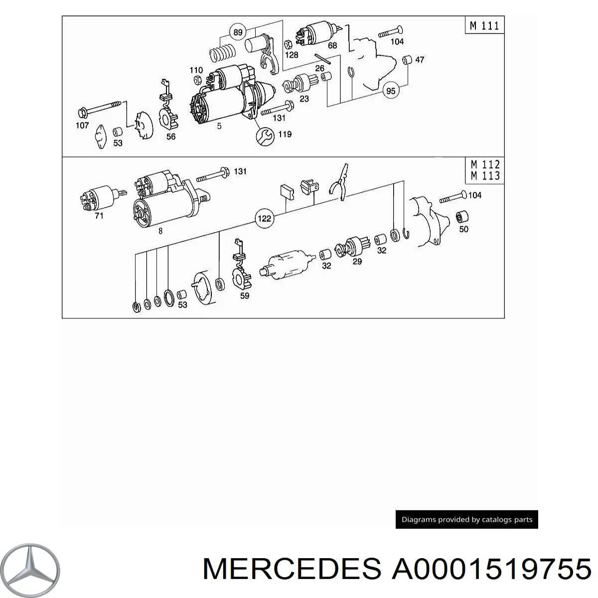 Bobinado del estator del motor de arranque Mercedes A0001519755 precio, desde 32,88 EUR