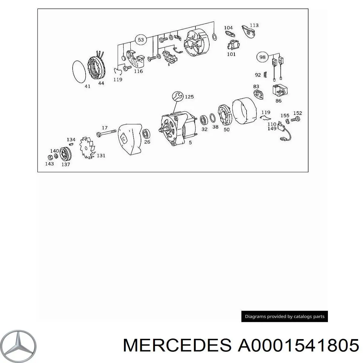A0001541805 Mercedes regulador del alternador