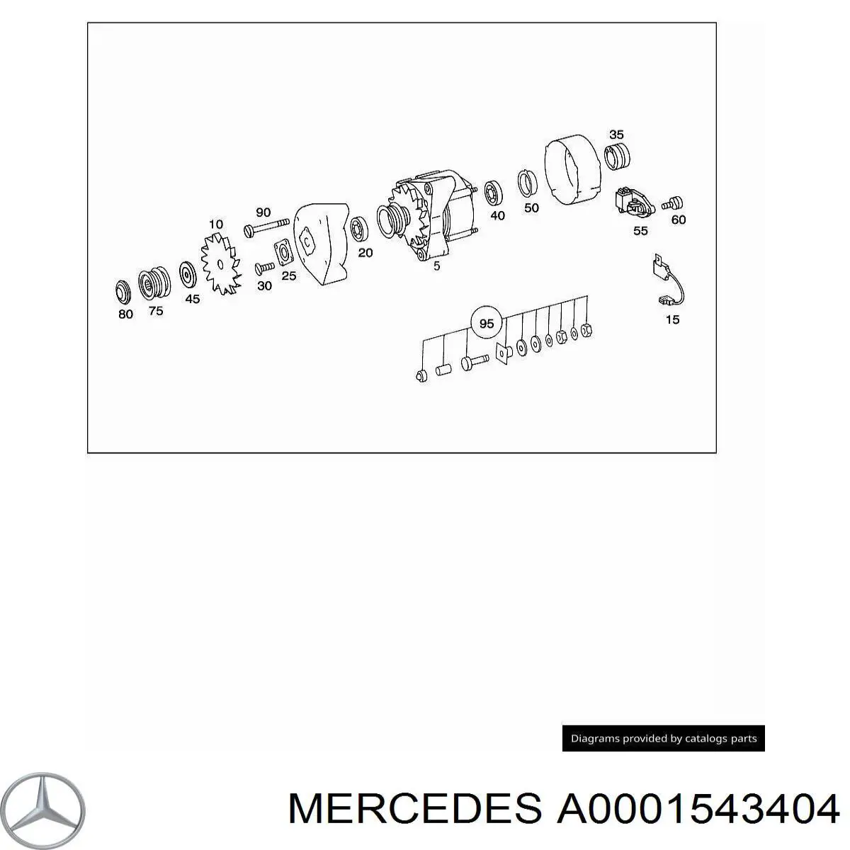 0001543404 Mercedes tapa de el generador