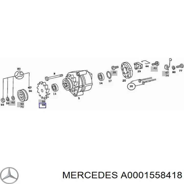 Comprar A0001558418 Mercedes Rueda libre del alternador