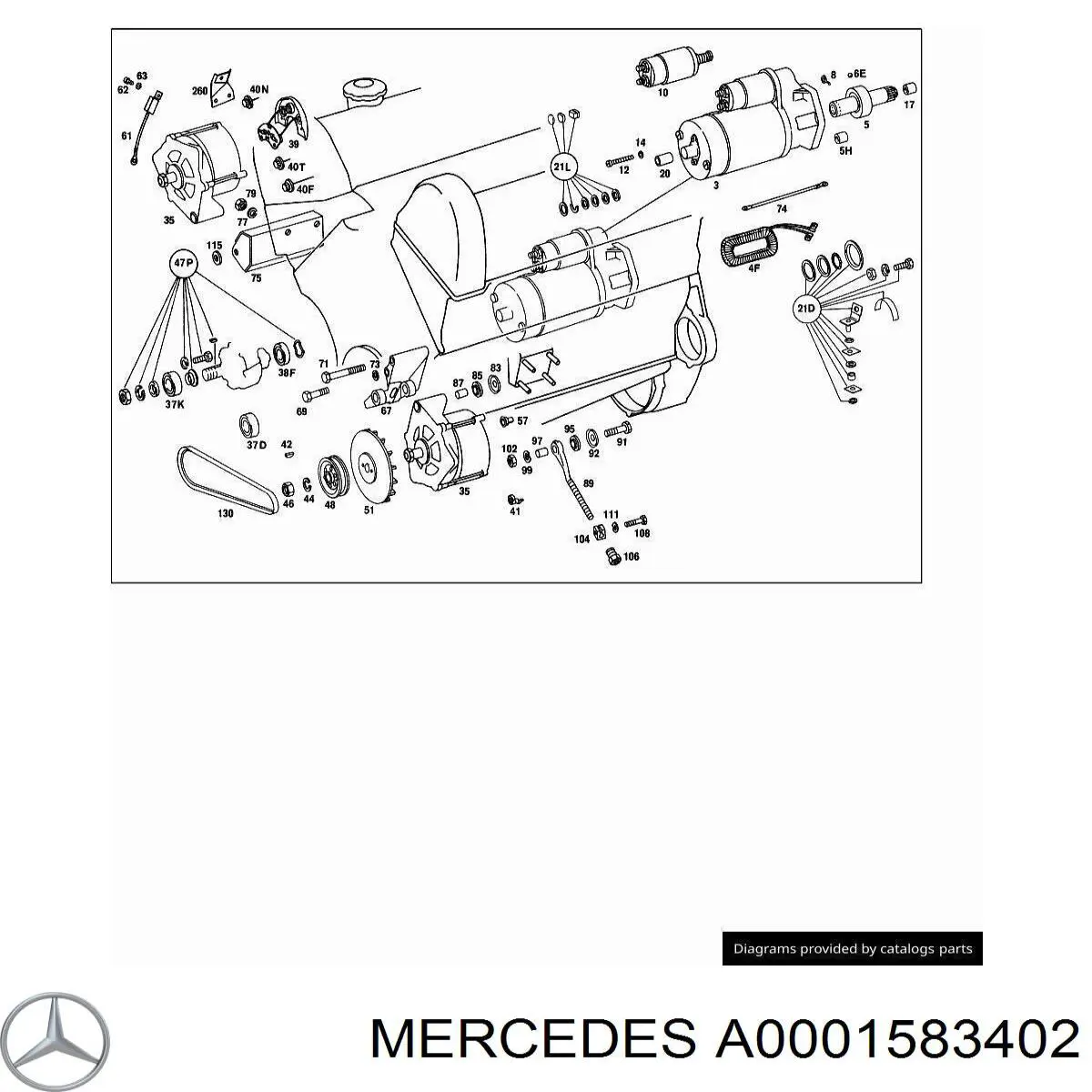 A0001583402 Mercedes tapa de distribuidor de encendido