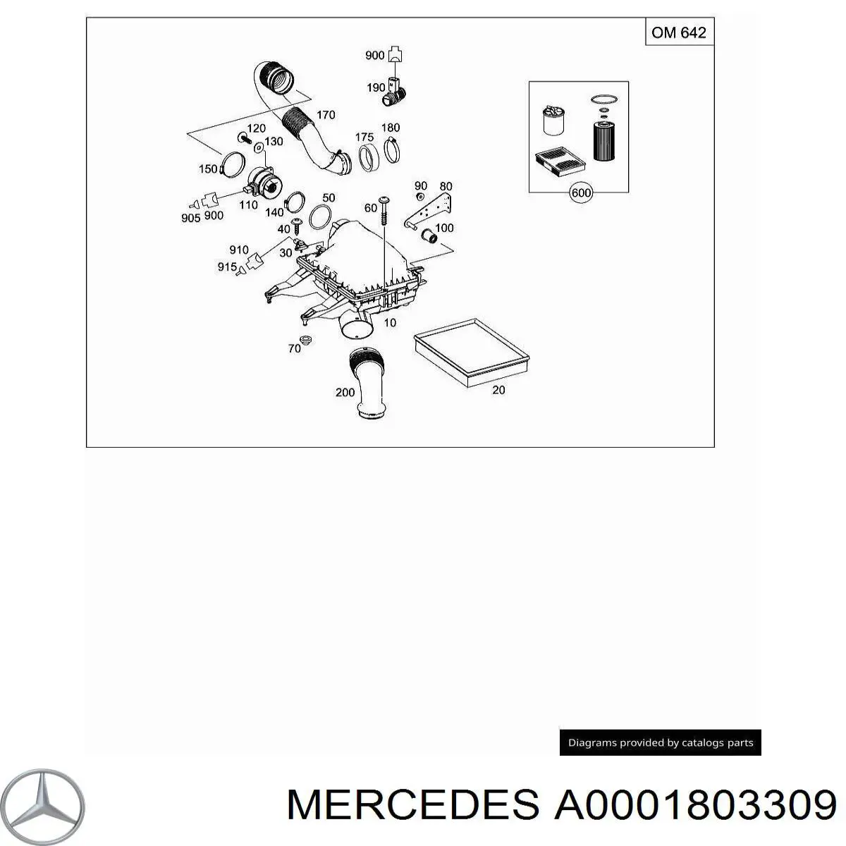 A0001803309 Mercedes kit de filtros para motor