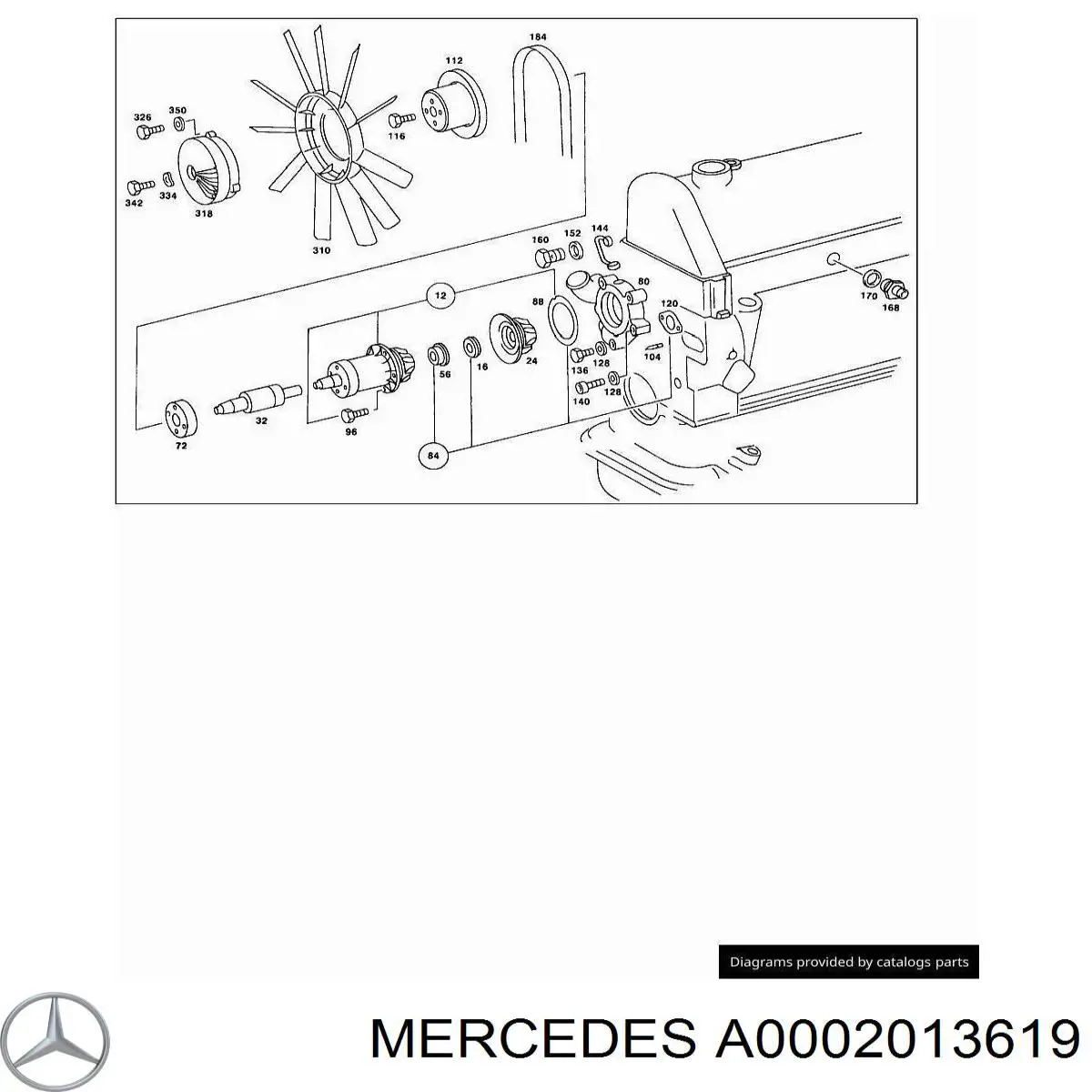 A0002013619 Mercedes juego de reparación, bomba de agua