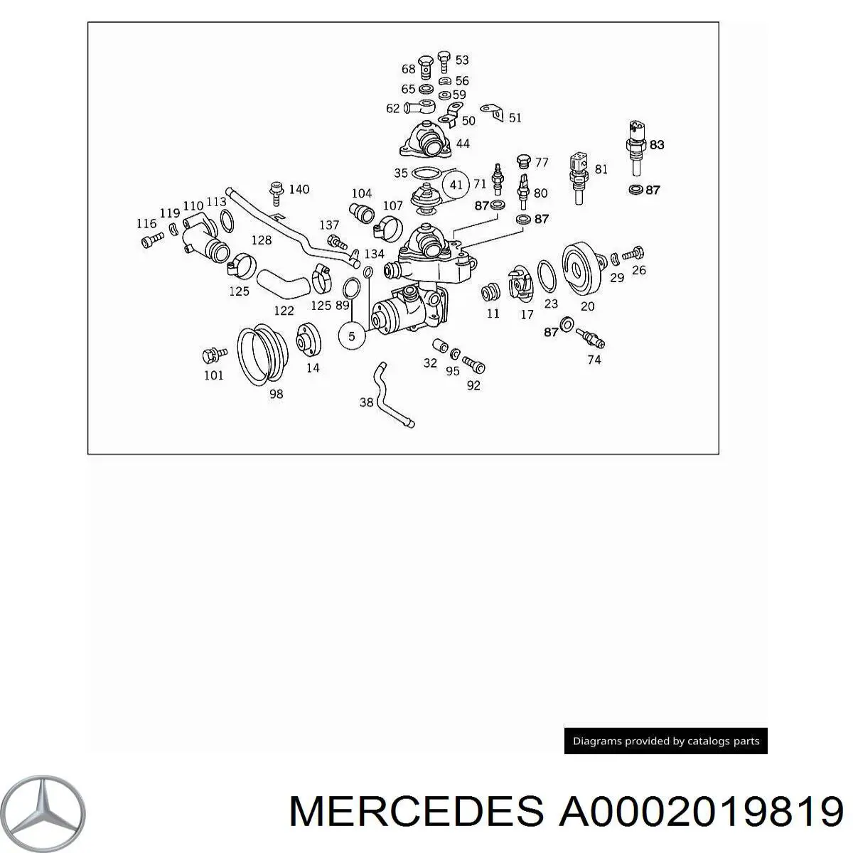 Junta de bomba de agua Mercedes A0002019819 precio, desde 48,17 EUR