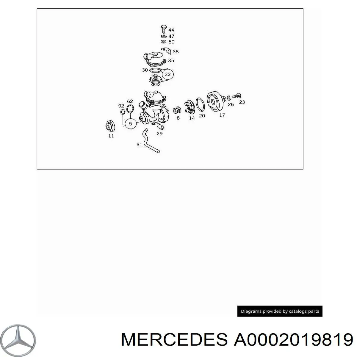 Comprar A0002019819 Mercedes Junta de bomba de agua