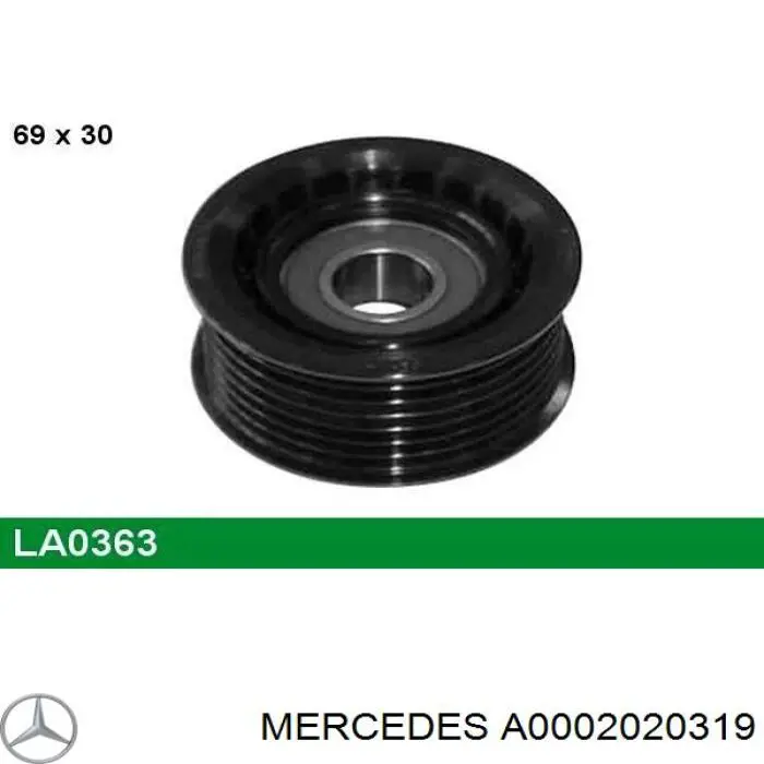 A0002020319 Mercedes polea inversión / guía, correa poli v