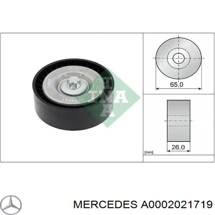 Polea inversión/guía, correa auxiliar servicios Mercedes A0002021719 precio, desde 17,67 EUR