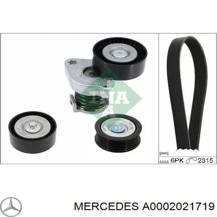 A0002021719 Mercedes polea inversión / guía, correa poli v