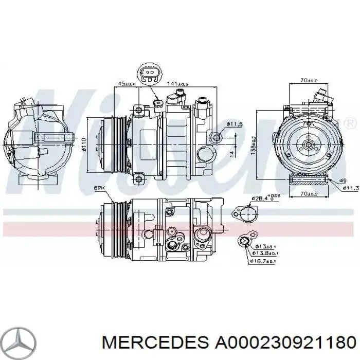 Compresor ac Mercedes A000230921180 precio, desde 256,20 EUR