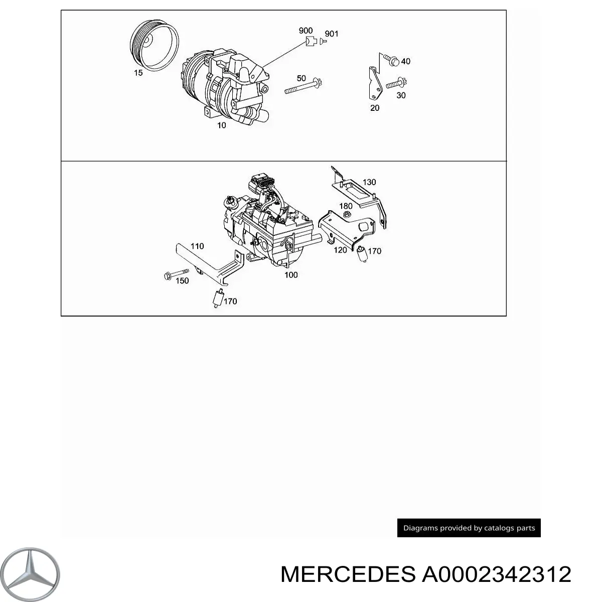 Compresor de ac Mercedes A0002342312