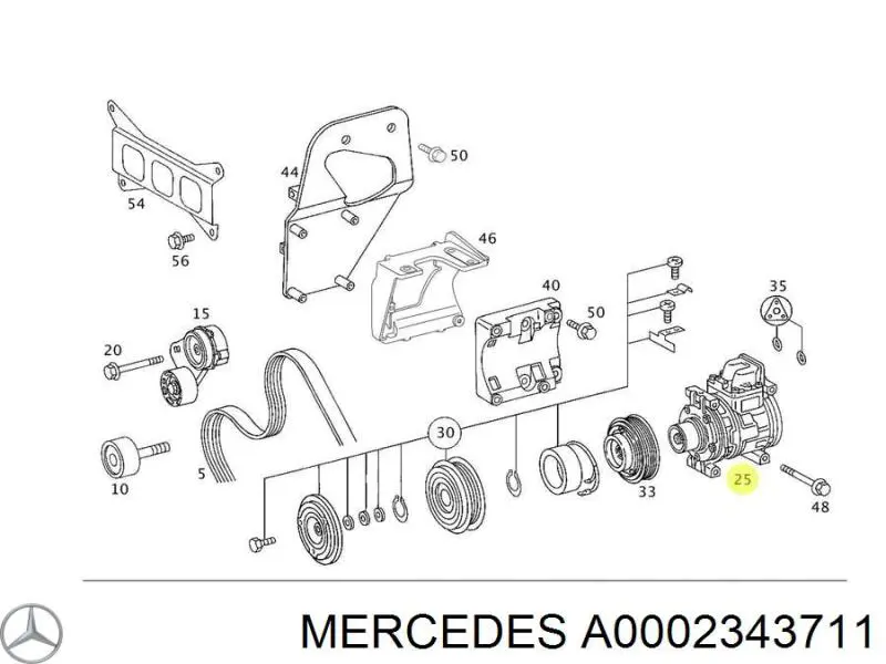 A0002343711 Mercedes compresor de aire acondicionado