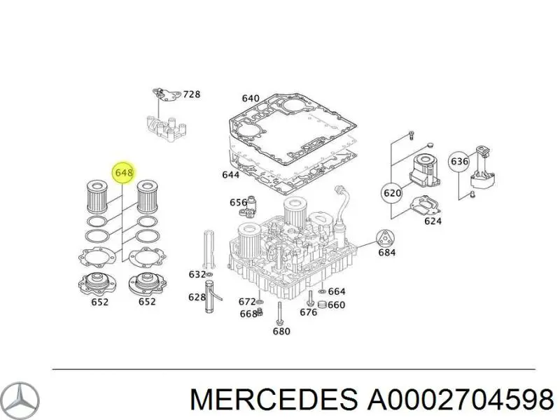 Filtro de transmisión automática A0002704598 Mercedes