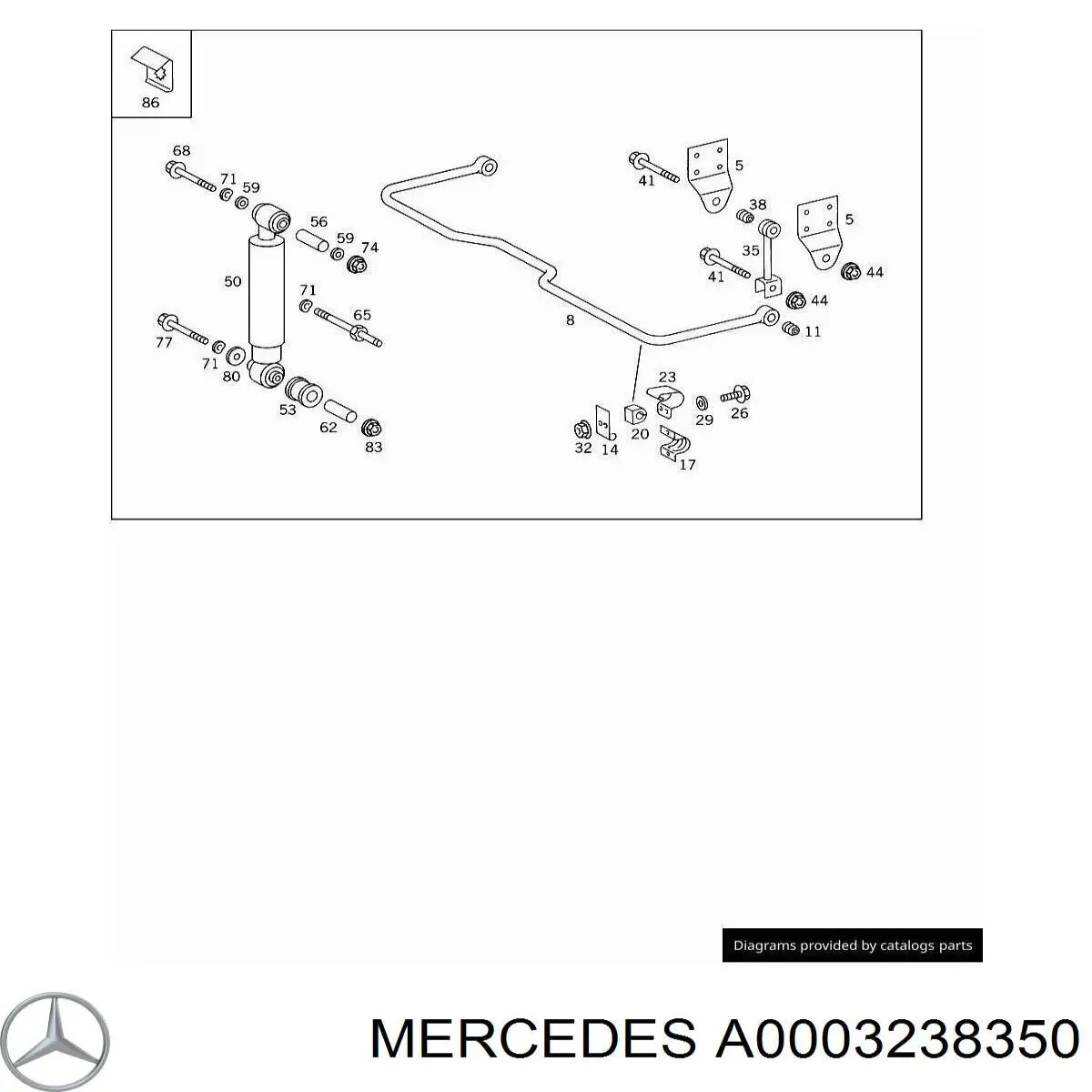 Buje del silentblock del amortiguador trasero Mercedes A0003238350 precio, desde 15,25 EUR