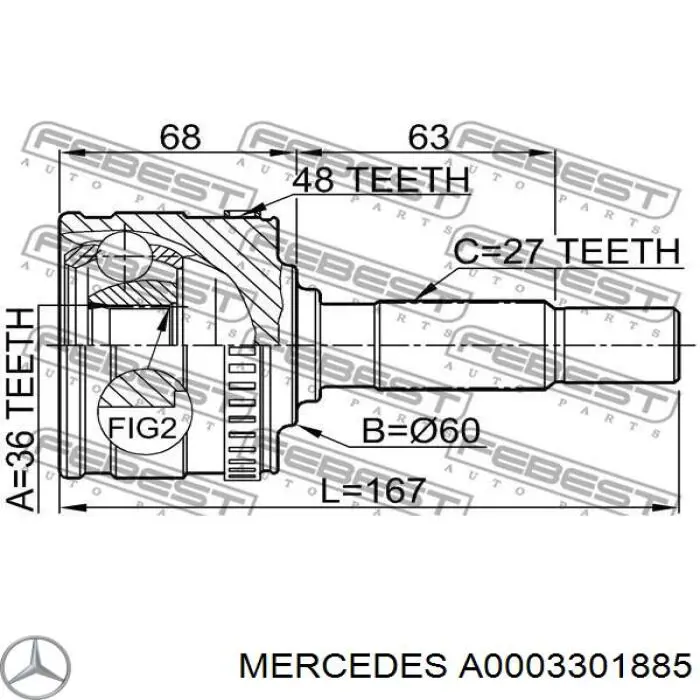 Comprar A0003301885 Mercedes Junta homocinetica