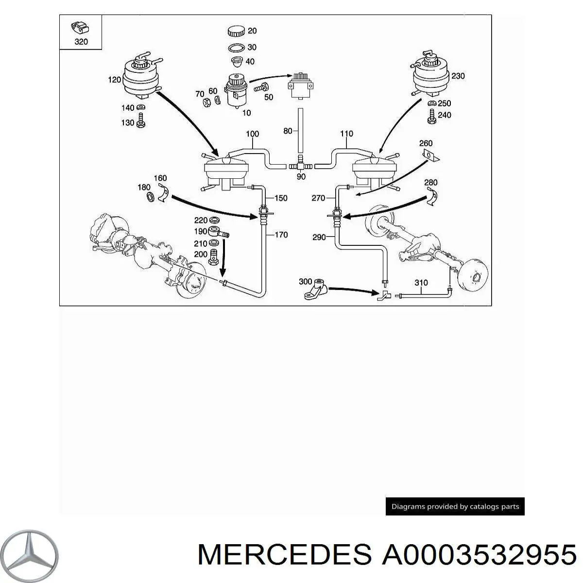 A0003532955 Mercedes puente diferencial acumulador de energia