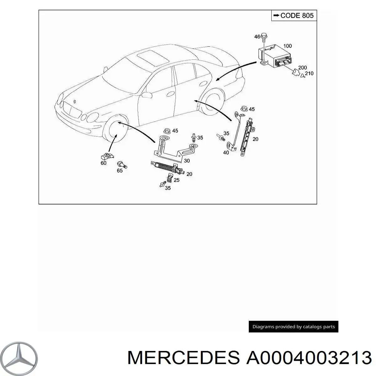 A0004003213 Mercedes valvula de control presion de neumatico