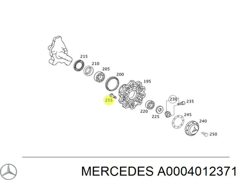 Comprar A0004012371 Mercedes Espárrago de rueda delantero