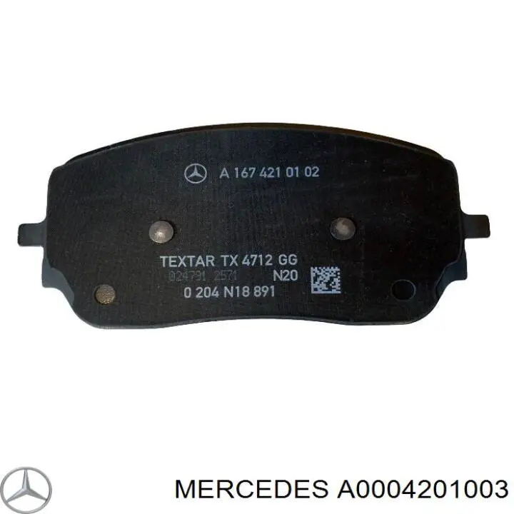 Pastillas de freno A0004201003 Mercedes
