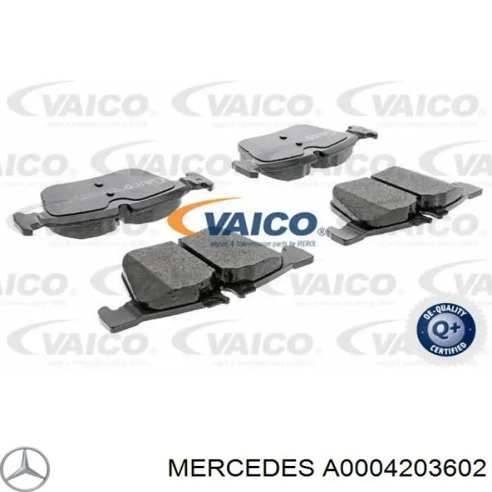 Pastillas de freno traseras A0004203602 Mercedes