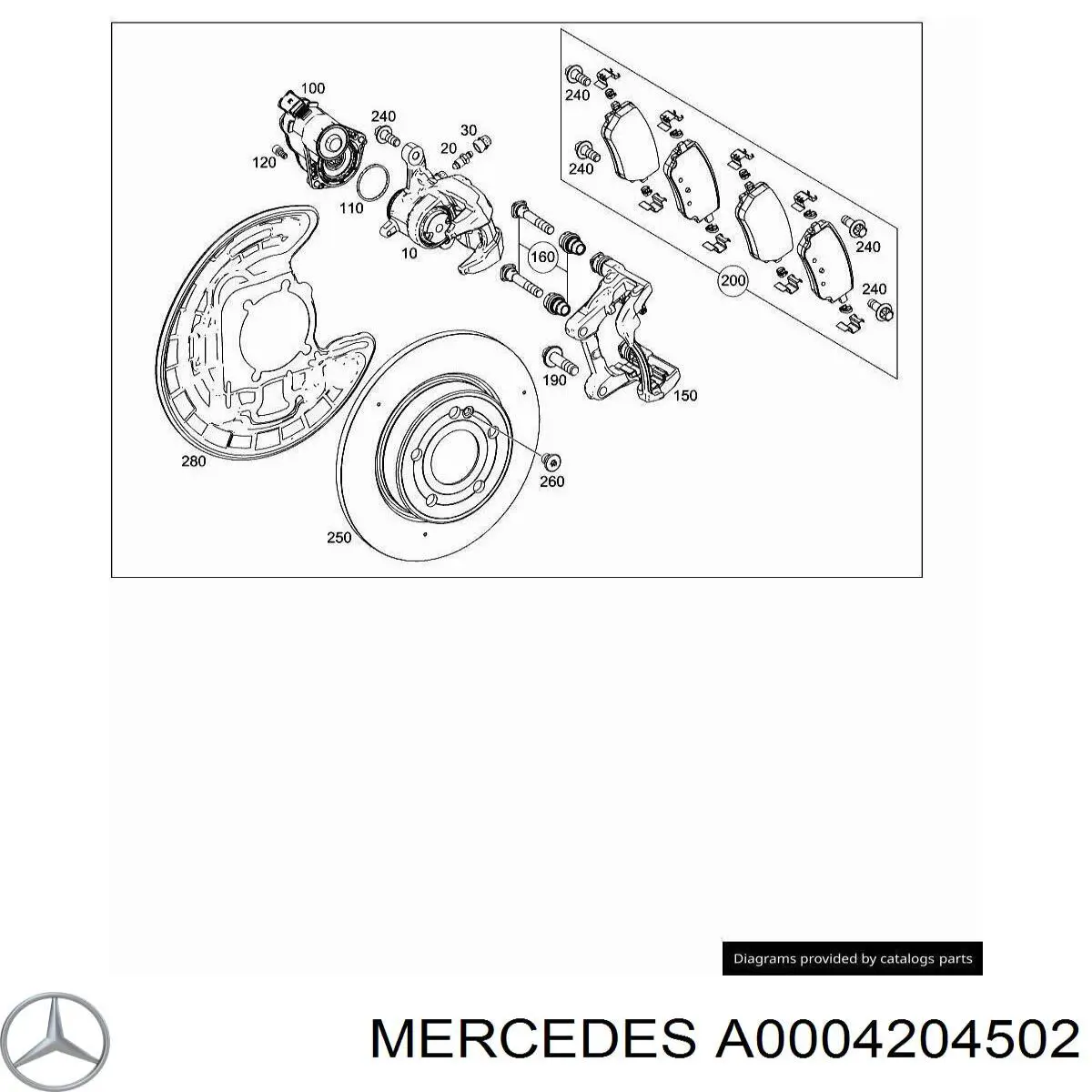 Comprar A0004204502 Mercedes Pastillas de freno traseras