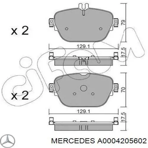 A0004205602 Mercedes Pastillas freno traseras