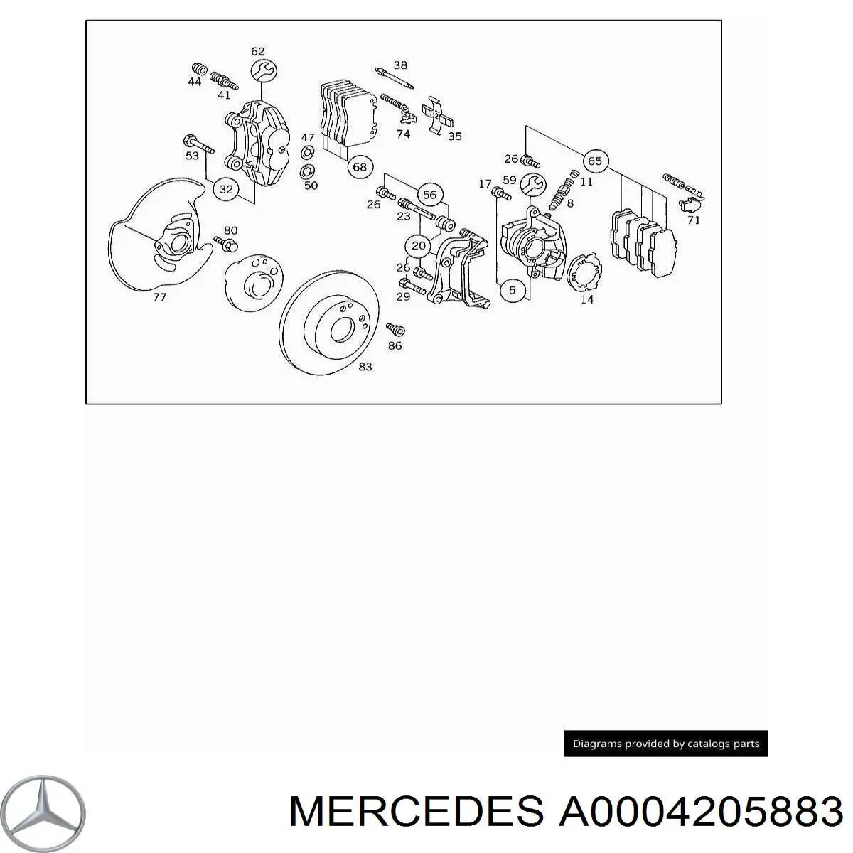 Comprar A0004205883 Mercedes Pinza de freno delantera derecha
