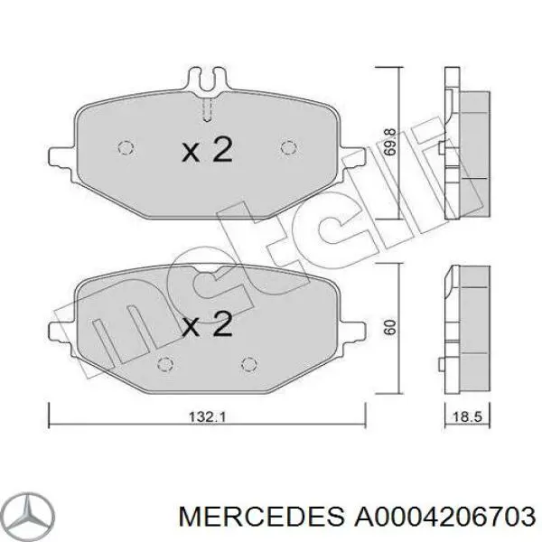 A0004206703 Mercedes pastillas de freno delanteras