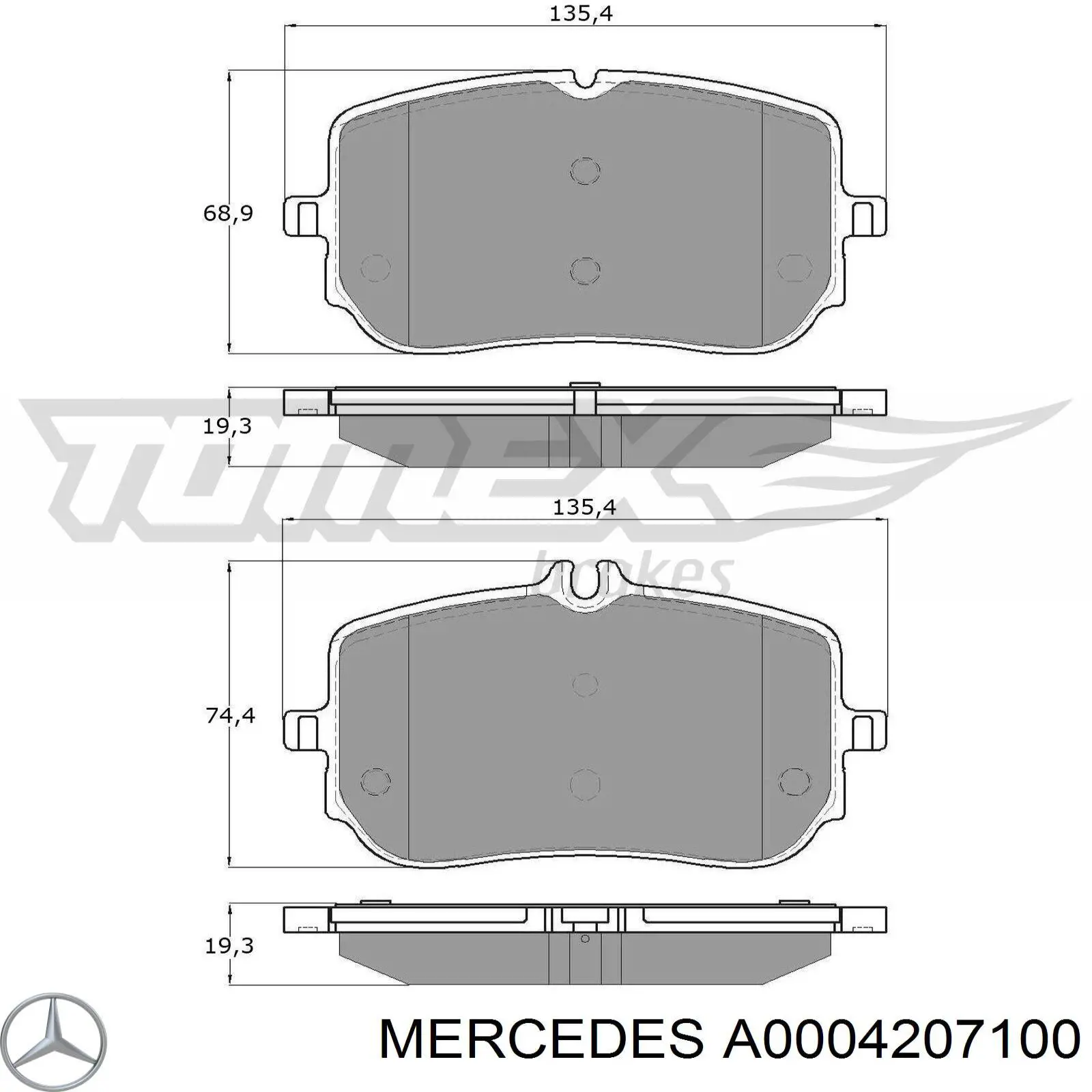 A0004207100 Mercedes pastillas de freno delanteras