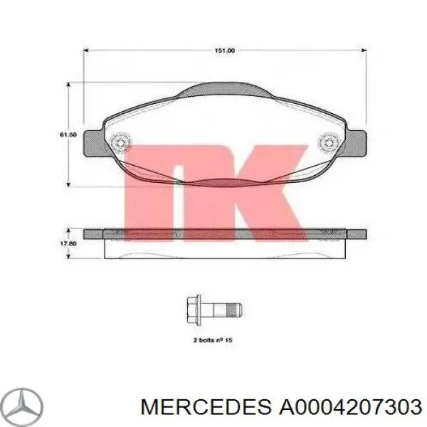 Pastillas traseras de freno Mercedes 4207303 precio, desde 83,65 EUR