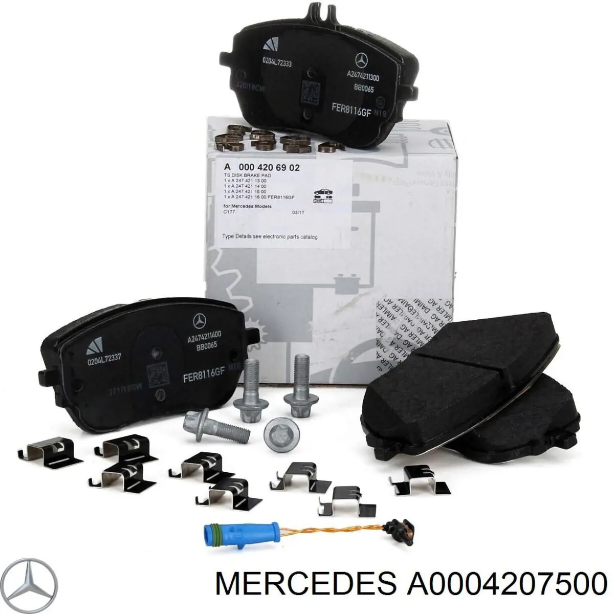 A0004207500 Mercedes pastillas de freno traseras