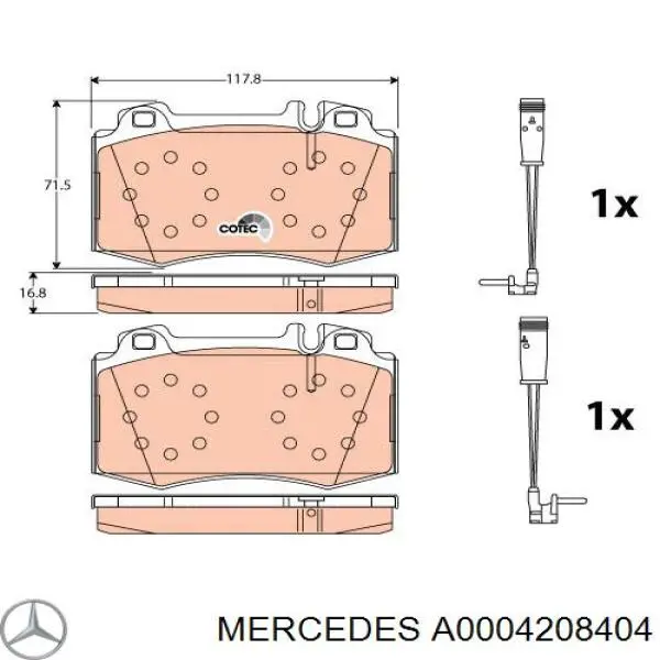Pastillas freno delanteras Mercedes A0004208404 precio, desde 36,82 EUR