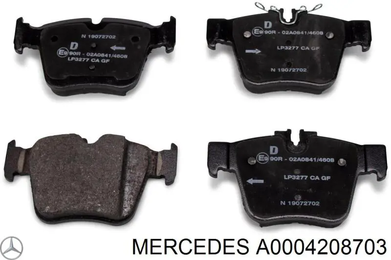 Pastillas de freno traseras A0004208703 Mercedes