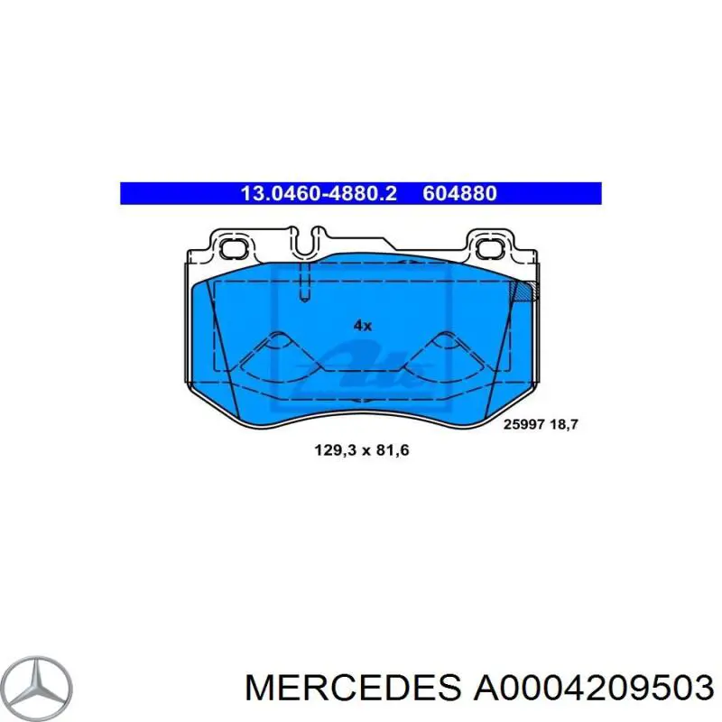 Pastillas freno delanteras Mercedes A0004209503 precio, desde 34,97 EUR