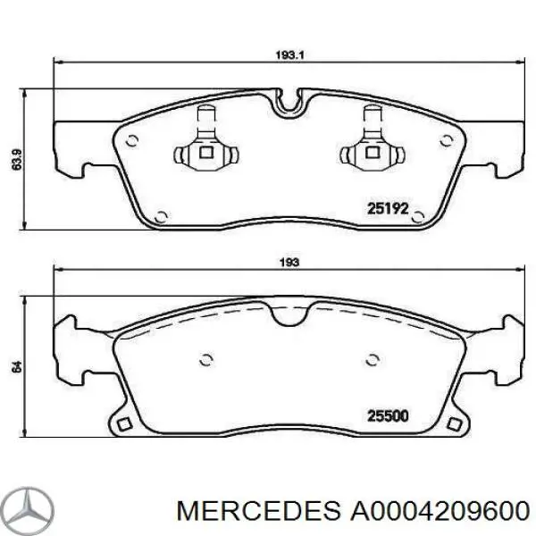 Comprar A0004209600 Mercedes Pastillas delanteras de freno