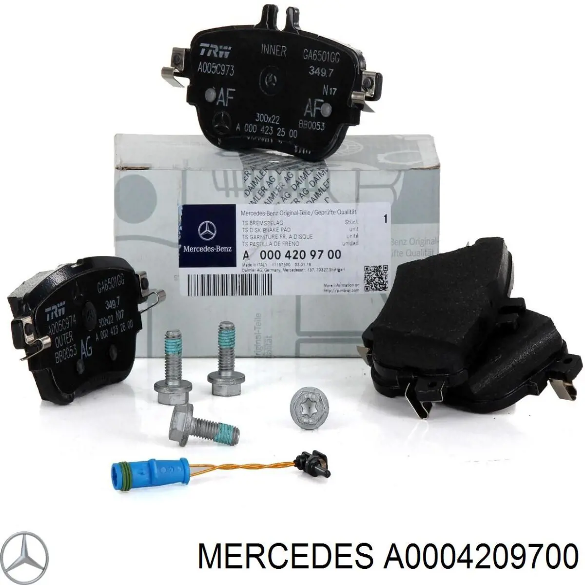 Pastillas traseras de freno Mercedes A0004209700 precio, desde 44,35 EUR